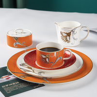 P & T Royal Ware Vaisselle Élégante Assiette de présentation Ensemble de vaisselle pour petit-déjeuner Ensemble de table Vaisselle Style européen Plat à beurre pour la maison