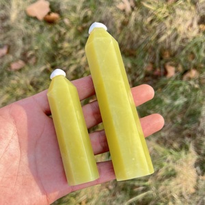 <span class=keywords><strong>Obelisco</strong></span> in Cristallo di Serpentino Naturale Lucidato a Punta di Giada Limone per Guarigione e Arredamento Casa - Vendita all'Ingrosso - Product Image 4