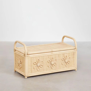 Tacto de autenticidad y naturaleza para cualquier habitación, estabilidad y resistencia, perfecto para una habitación de niños, maletero de almacenamiento de ratán - Product Image 1