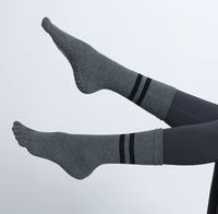 Chaussettes de yoga et de pilates pour femmes, épaisses, antidérapantes, avec semelle rembourrée, antibactériennes et écologiques
