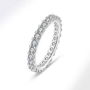 Bague pour femme en moissanite micro-pavée, brillante, ajustable, ouverte, deux carats, incrustée de zircon, bijoux de mariage et de fiançailles - Product Image 6
