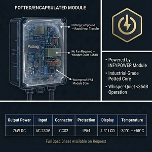 สถานีชาร์จรถยนต์ไฟฟ้าแบบติดผนัง OCPP1.6 IP54 กำลังไฟ 7kW พร้อมเต้ารับ CCS2 และ GBT สำหรับการชาร์จรถยนต์ไฟฟ้า - Product Image 1