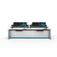 Console de contrôle de vidéosurveillance haut de gamme, bureau de salle de contrôle, mobilier, hauteur réglable, centre de commande de sécurité LED pour centre commercial, matériau métallique