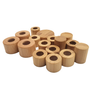 Couvercles en bois de bambou pour bouteilles, bouchons cosmétiques réutilisables, style chinois HW-99 - Product Image 4