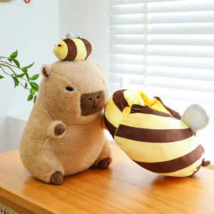 Nuevo Capybara Bee Cute <span class=keywords><strong>Hambur</strong></span> Orange Capybara Creative Croissant Capybara Juguete de peluche Rana suave Dinosaurio Tortuga Juguete de peluche - Product Image 4