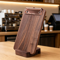 Set Papan Klip Kayu Mini dengan Alas, Papan Memo Portabel untuk Meja dan Penjepit Buku Catatan Kayu, Cocok untuk Kafe dan Restoran