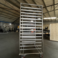 Supports commerciaux de boulangerie avec roues de frein, stockage en aluminium de chariot à boulangerie de rayonnage