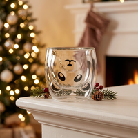 Tasses à café en verre borosilicate transparent à double paroi, résistantes à la chaleur, 300 ml, écologiques et modernes