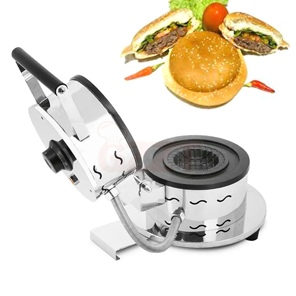 CE Commercial Electric Snack Machines Waffle Ice Cream Hamburger Gelato Panini Presser Round Sandwich Burger Maker Machine