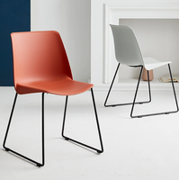 Chaise de conférence pour invités de bureau, personnalisable, pour le bureau, l'école, la réception, la salle de réunion, empilable, avec cadre en métal et assise en plastique