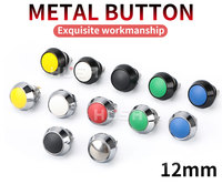 HUSA HS12F-10/J/N 12MM 1NO IP65 AC250V Botón de Reinicio Instantáneo Inteligente con Anillo Metálico Iluminado LED y Terminal de Tornillo para Electrodomésticos