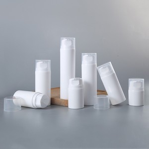 Flacon cosmétique avec logo personnalisé 30ml-200ml Gamme blanche avec pulvérisateur à pompe Flacon de crème sans air en émulsion 50ml-150ml avec lotion - Product Image 1