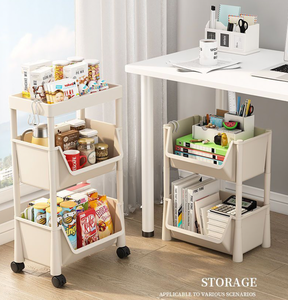 Estantería móvil multicapa con ruedas, armario de almacenamiento estrecho para habitación de niños, baño u oficina, estante organizador de plástico rodante - Product Image 4