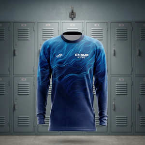เสื้อเจอร์ซีย์แบบซับลิเมชั่นสั่งทำพิเศษ แขนยาว ทรงปกติ ผลิตจากโพลีเอสเตอร์ 100% สำหรับการแข่งขันและฝึกซ้อม ระบายอากาศได้ดี เหมาะสำหรับผู้ใหญ่ - Product Image 1