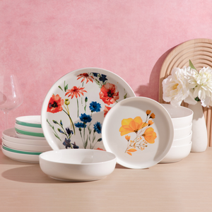 Juego de vajilla de cerámica estilo jardín europeo con estampado floral en acuarela, platos y cuencos de porcelana New Bone China para el hogar de primavera, recuerdos de boda, venta al por mayor - Product Image 1