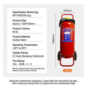 Fournisseur fiable d'extincteurs à poudre sèche ABC portables rouges, personnalisables, vente en gros, fabrication d'équipements de sécurité <span class=keywords><strong>incendie</strong></span> - Product Image 2