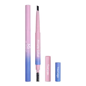 Oem Low Moq Tàn Ác Miễn Phí Biểu Tượng Tùy Chỉnh 6 Màu Gradient Vegan Slim Không Thấm Nước Nhãn Hiệu Riêng Eye Brow Bút Chì Lông Mày Với Cọ