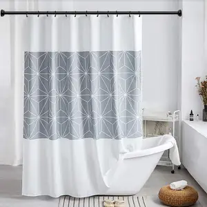 Venta directa de fábrica Crescent Half Circle Aluminio con barra de cortina de ducha de techo cromado - Product Image 2