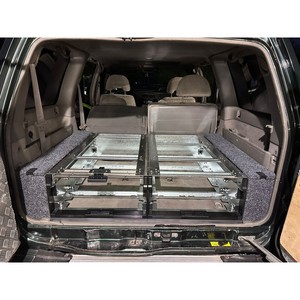 Tiroir intérieur pour Nissan Patrol Y61, configuration Overlanding réalisée par VRD4X4 avec système de tiroirs doubles. - Product Image 2