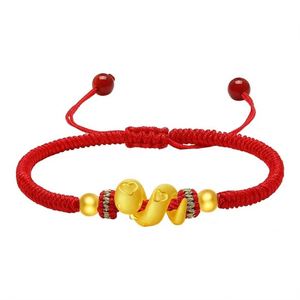 Valentine's Day Jewelry Chinese Style Snake Charm <b>Bracelet</b> Handmade Braided <b>Red</b> Black Rope Handmade Adjustable Couple <b>Bracelet</b> - Product Image 2