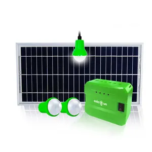 2019 nuevo producto de energía Solar Sistema de Luz Kits con cargador de teléfono y 3 bombillas de iluminación
