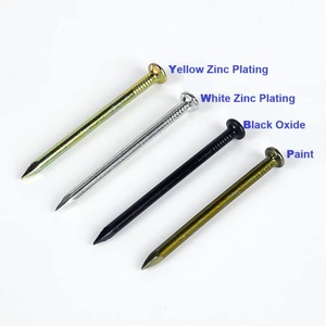 Clavos de <span class=keywords><strong>hormigón</strong></span>, herrajes resistentes y duraderos de acero al carbono galvanizados con vástago liso de cabeza plana o vástago estriado para construir casas - Product Image 2