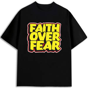 Camiseta para Hombre Faith Over Fear, 100% Algodón, 180 g/m², Corte Regular, Cuello Redondo, Manga Corta, Estampado, Transpirable - Product Image 1