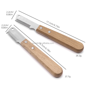 Peine de herramienta de aseo especial para <span class=keywords><strong>perros</strong></span> de carreras Schnauzer Bull Terrier, cepillo de aseo para mascotas con mango de madera de estilo clásico - Product Image 2