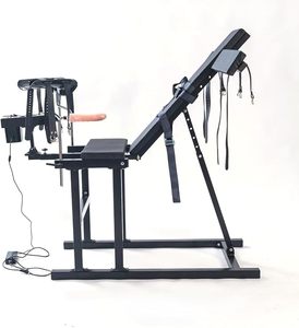 Multifunktionaler BDSM-Bondage-Trainingsstuhl mit Integrierter Sexmaschine - Schwarzes Ergonomisches Erwachsenen-Spielsofa - Product Image 2