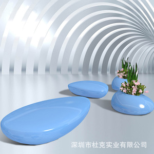 Sièges de jardin ovales blancs en fibre de verre en forme de goutte d'eau, durables, pour usage commercial - Product Image 3