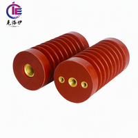 Isolateur de poteau cylindrique nervuré en époxy ZJ-10Q 65*140 10KV pour raccordement de barre de bus en cuivre d'armoire de commutation intérieure moyenne tension