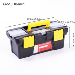 Boîte à outils rectangulaire en plastique à deux couches de 10 pouces, mini-boîte multifonctionnelle pour accessoires de machines agricoles, fermeture à rabat - Product Image 1