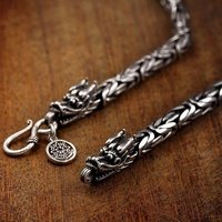 Bracelet manchette vintage tête de dragon pour homme, style punk hip-hop, chaîne à écailles, métal multicolore, plaqué argent/doré antique, gothique, motard, Beiver