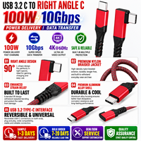 Paru KAY kabel Data pengisian daya cepat, kabel Usb C ke Usb C PD 100w 5A kecepatan tinggi nilon tahan lama Tipe C