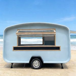 รถขายอาหารเคลื่อนที่สไตล์เรโทร ระดับเชิงพาณิชย์ สำหรับตลาดกลางคืน ร้านค้าริมทาง กาแฟ ขนมหวาน ของว่าง ธุรกิจจัดเลี้ยงนอกสถานที่ และขายของ - Product Image 3