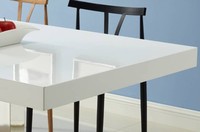 Moderne minimalist ische antike Esche Massiv Teakholz Esstisch Set Cabrio MDF Weiß PU Hochglanz farbe für Home Office