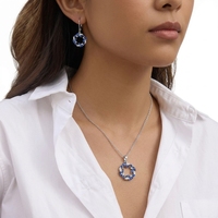 Boucles d'oreilles pendantes QX personnalisées en forme de couronne avec zircons cubiques, en argent sterling 925, pierres précieuses colorées, pour femmes, avec fermoir à levier, vente en gros