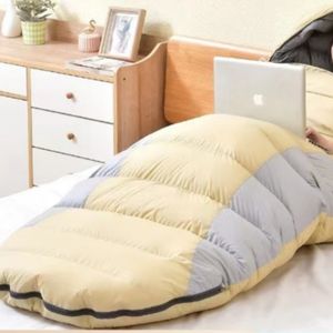 Sacs de couchage unisexes détachables pour l'extérieur avec garnissage en duvet de canard, tissu en polyester/nylon pour le camping par temps très froid - Product Image 6