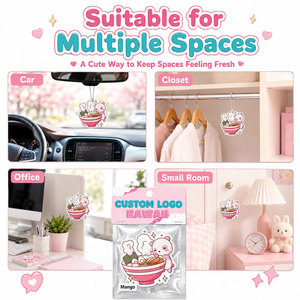 Diffuseur d'air suspendu pour voiture, décor intérieur, parfum à évaporation naturelle, logo personnalisé, style Kawaii Cartoon - Product Image 5