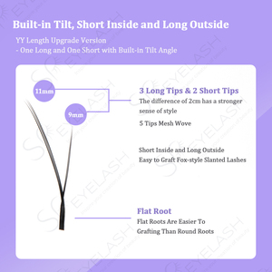 Extensions de cils naturelles douces en 3D 4D W, cils volants inclinés faits à la main de qualité supérieure, cils volumineux pré-faits Fox YY 3DW 4DW - Product Image 3