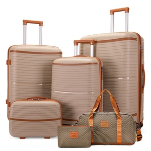 Ensemble de bagages de <span class=keywords><strong>voyage</strong></span> classiques et simples, 6 pièces, trousse de maquillage, valise pliable, serrure à code antivol, roulettes, valise cabine - Product Image 4
