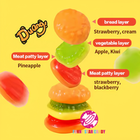 Nuevas Gomitas Halal con Sabor a Hamburguesa, Dulces y Ácidas, con Sabor a Frutas, Golosinas Suaves con Forma de Hamburguesa, Caramelos de Gelatina