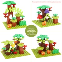 Accesorios de Bloques de Construcción de Partículas Grandes, Piezas a Granel de Plástico ABS, Decoración de Cercas, Flores y Césped, Material Didáctico