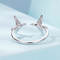 Youchuang oiseau conception à la mode non ternir anneaux empilables en gros en vrac réglable en argent sterling bague d'articulation pour les filles