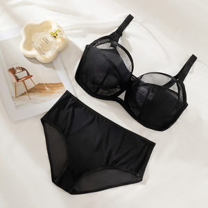 En stock, vente en gros, soutien-gorge en dentelle à maille sans rembourrage, taille plus, avec armatures pour poitrine généreuse, <span class=keywords><strong>lingerie</strong></span> sexy avec un niveau de maintien léger - Product Image 1