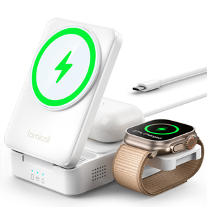 Lamicall T10 Support de charge sans fil pliable 3-en-1 Station de charge magnétique rapide pour téléphone, montre et écouteurs, portable pour voyage T7 - Product Image 1