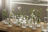 Vases en verre transparent luxe clair petits vases de table en verre décoration fleur bouteille couleur personnalisée