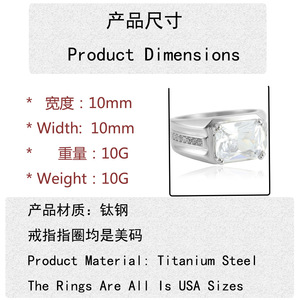Geometric Stone <b>Ring</b> Prong Setting Women's Fashion Jewelry Gift - Product Image 3