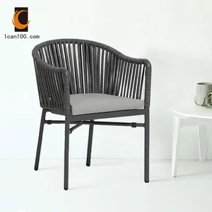 General Use Waterproof Coffee Cup Chair Rattan Luxury Outdoor Chair Lounge Aluminium Rope Garden Outdoor Furniture Dining Chair