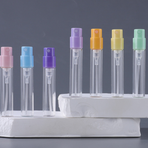 Pequeño frasco de perfume portátil de 2.5ml de vidrio de color con cierre a presión, para muestras de cosméticos, con pulverizador, tipo cilindro, serigrafiado. - Product Image 4
